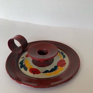 painted enamel candleholder